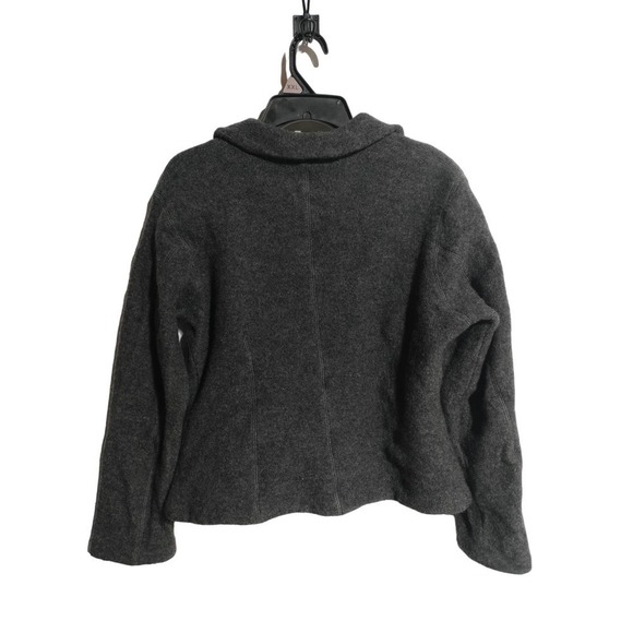 Bridgetown Collection gray 100% Wool button front sweater jacket woman LARGE - Picture 2 of 4